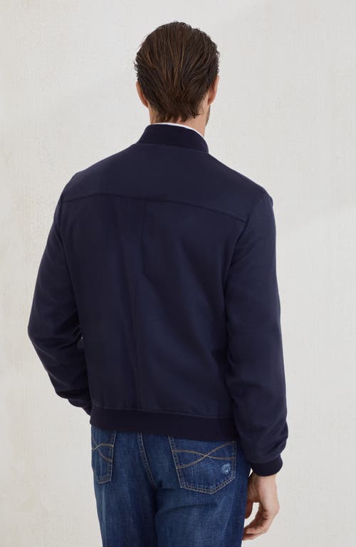 Brunello Cucinelli Wool And Cashmere Blend Cardigan In Blue