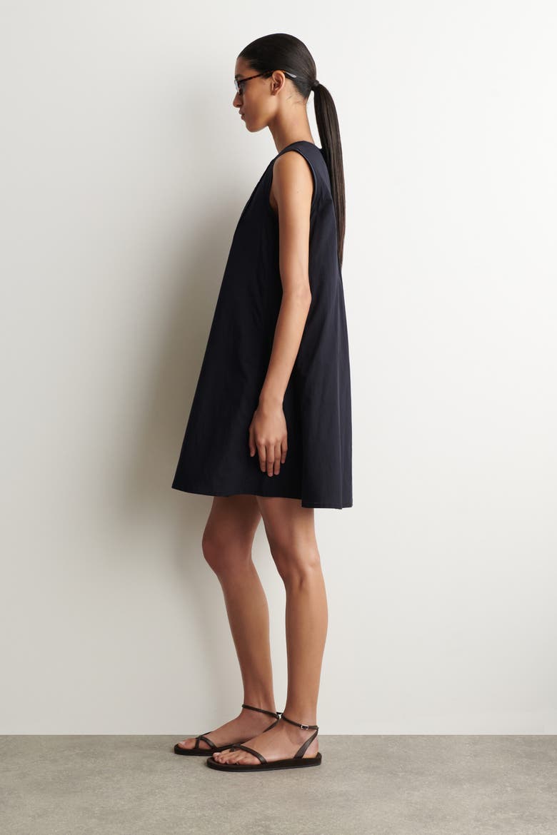Layered Pintucked Mini Dress, Alternate, color, NAVY