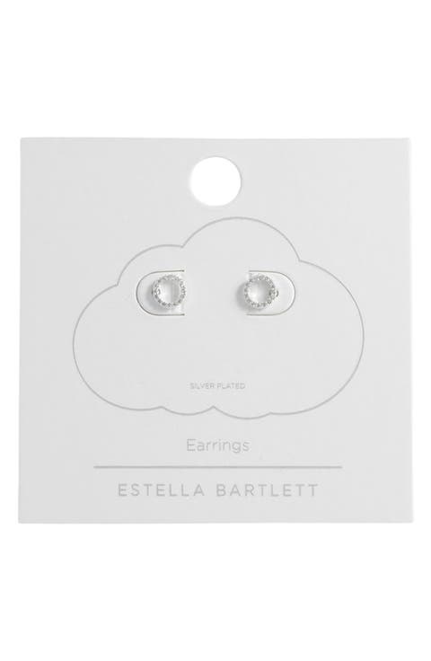 Cubic Zirconia Circle Stud Earrings