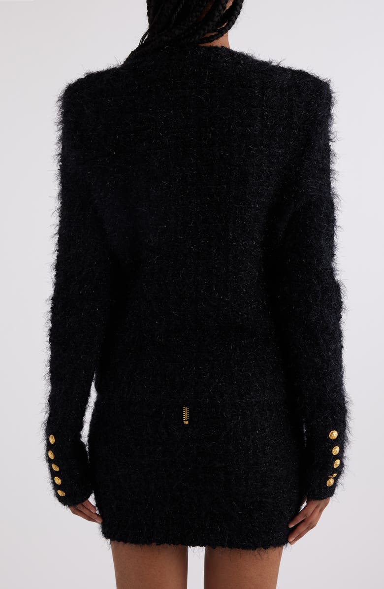 Balmain Monogram Maze Tweed Jacket, Alternate, color, 