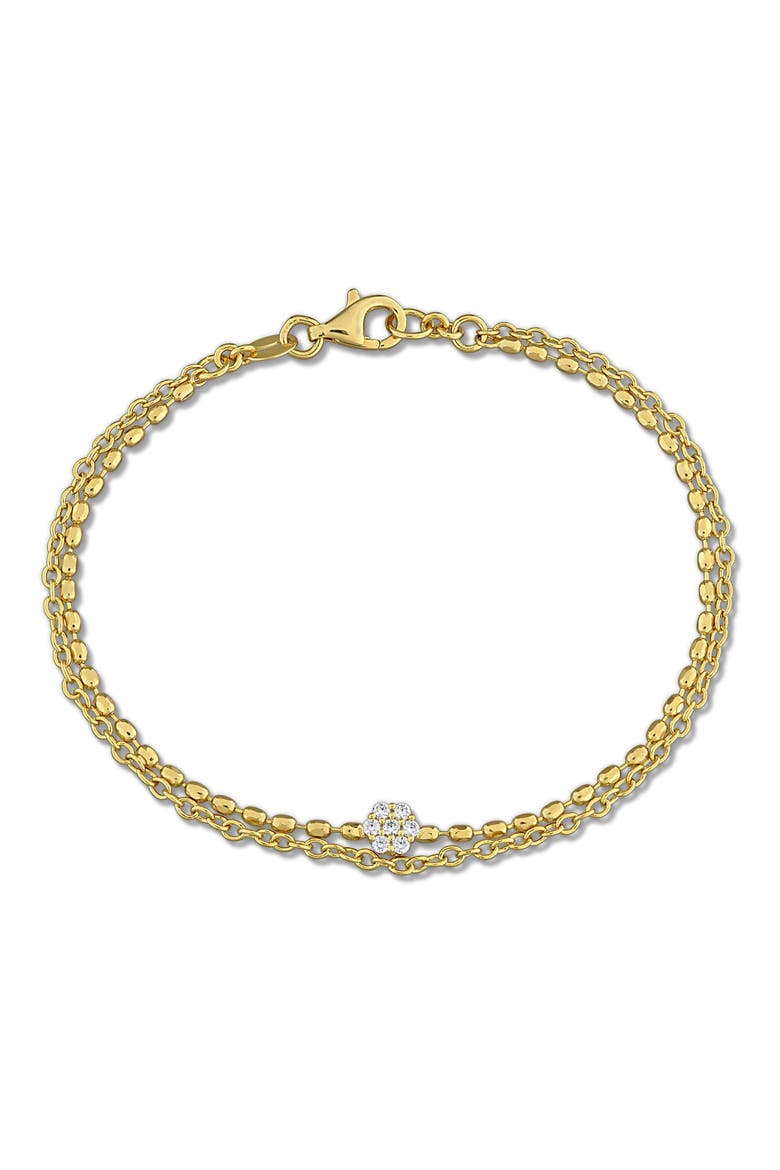Lab-Created Moissanite 7-Inch Chain Bracelet, Main, color, GOLD