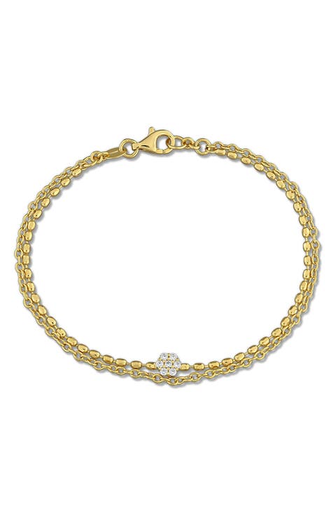 Lab-Created Moissanite 7-Inch Chain Bracelet