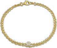 DELMAR Lab-Created Moissanite 7-Inch Chain Bracelet
