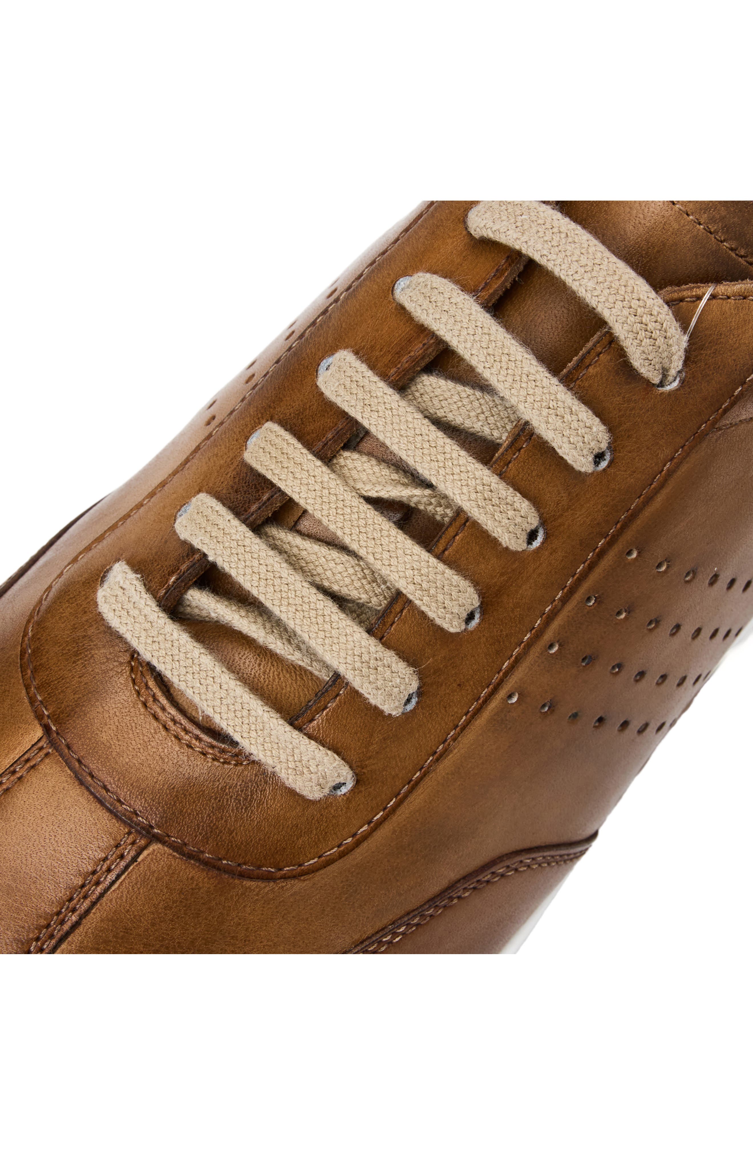 Brozzi Low Top Leather Sneaker, Alternate, color, COGNAC CALF