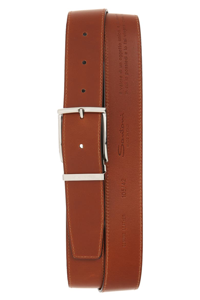 Old England 2 Leather Belt, Alternate, color, BLACK