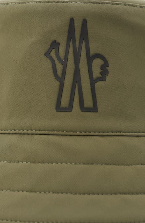 Moncler Grenoble Logo Water Resistant Bucket Hat In Russian Olive