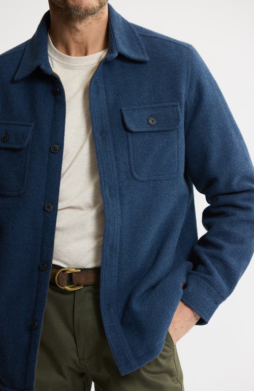 Jachs Herringbone Knit Shirt Jacket In Blue