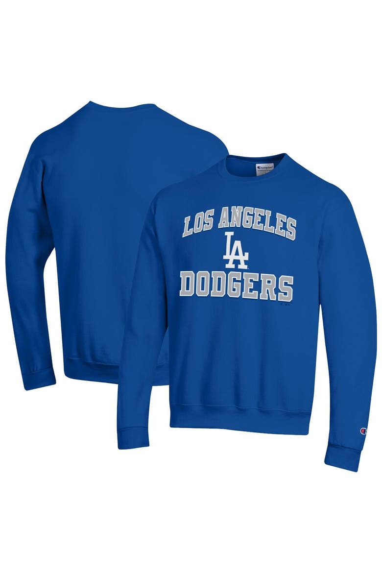 Men's Champion  Royal Los Angeles Dodgers Heart & Soul Powerblend Sweatshirt, Main, color, Royal