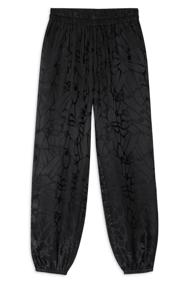 Logan Silk Jacquard Joggers, Alternate, color, BLACK BUTTERFLY JACQUARD