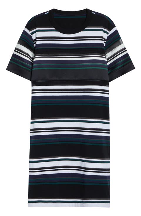 Stripe Cotton Jersey T-Shirt Dress