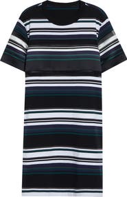Sacai Stripe Cotton Jersey T-Shirt Dress
