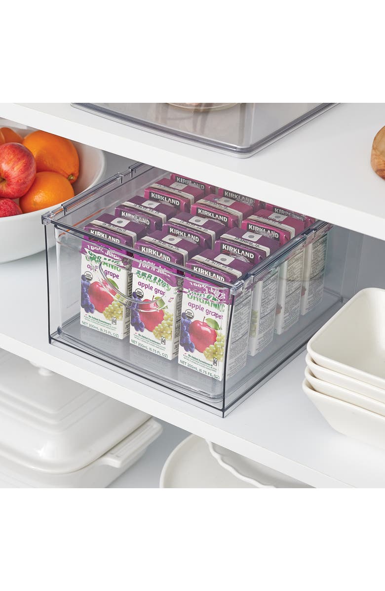 mDesign Stackable Storage Drawer for Pantry, Set of 2, Clear, Made in USA, Alternate, color, Clear