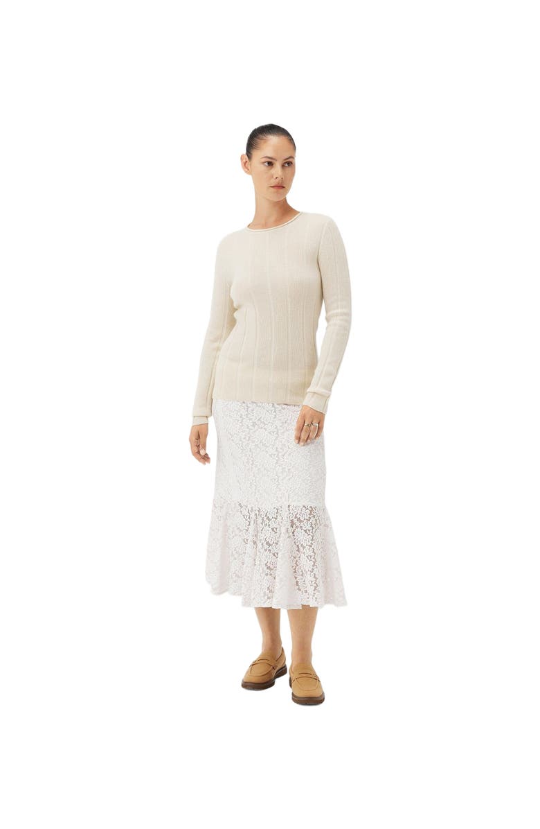 GOBI Mongolian Cashmere C-Neck Cashmere Sweater, Alternate, color, Off White