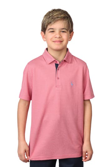Tailorbyrd Kids' Solid Knit Polo In Pink