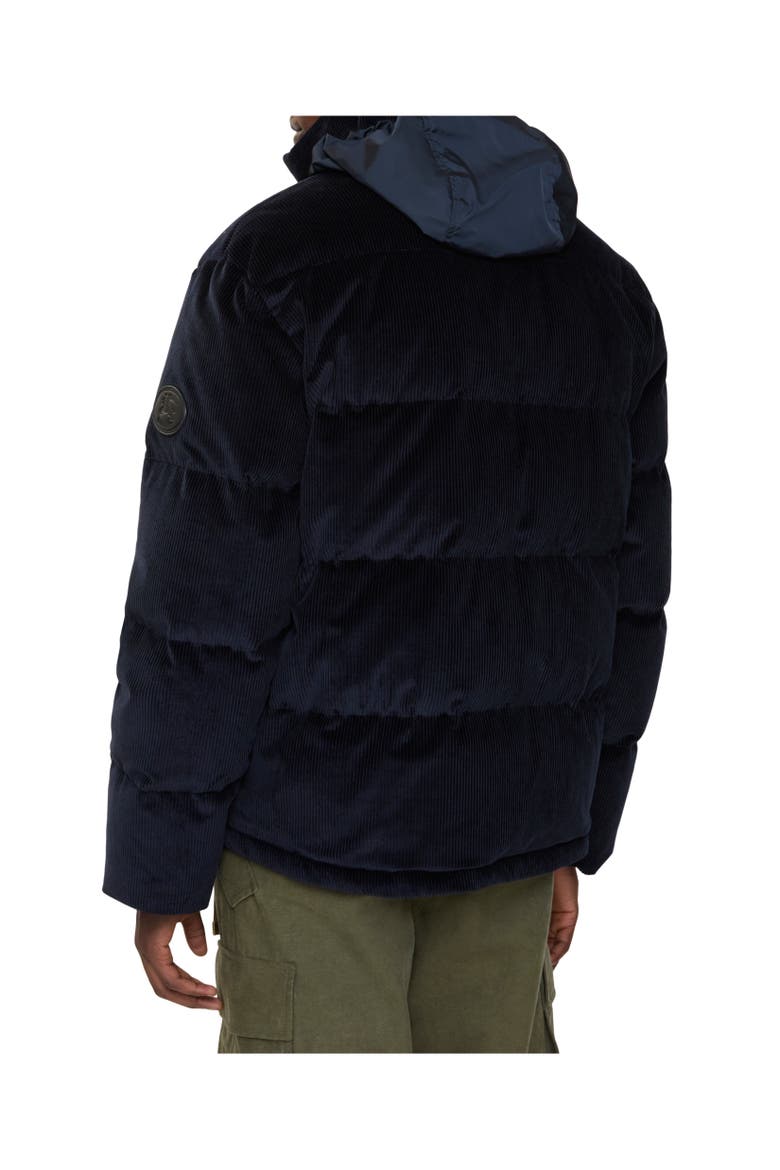 Corduroy Snowdon Puffer Jacket, Alternate, color, Navy