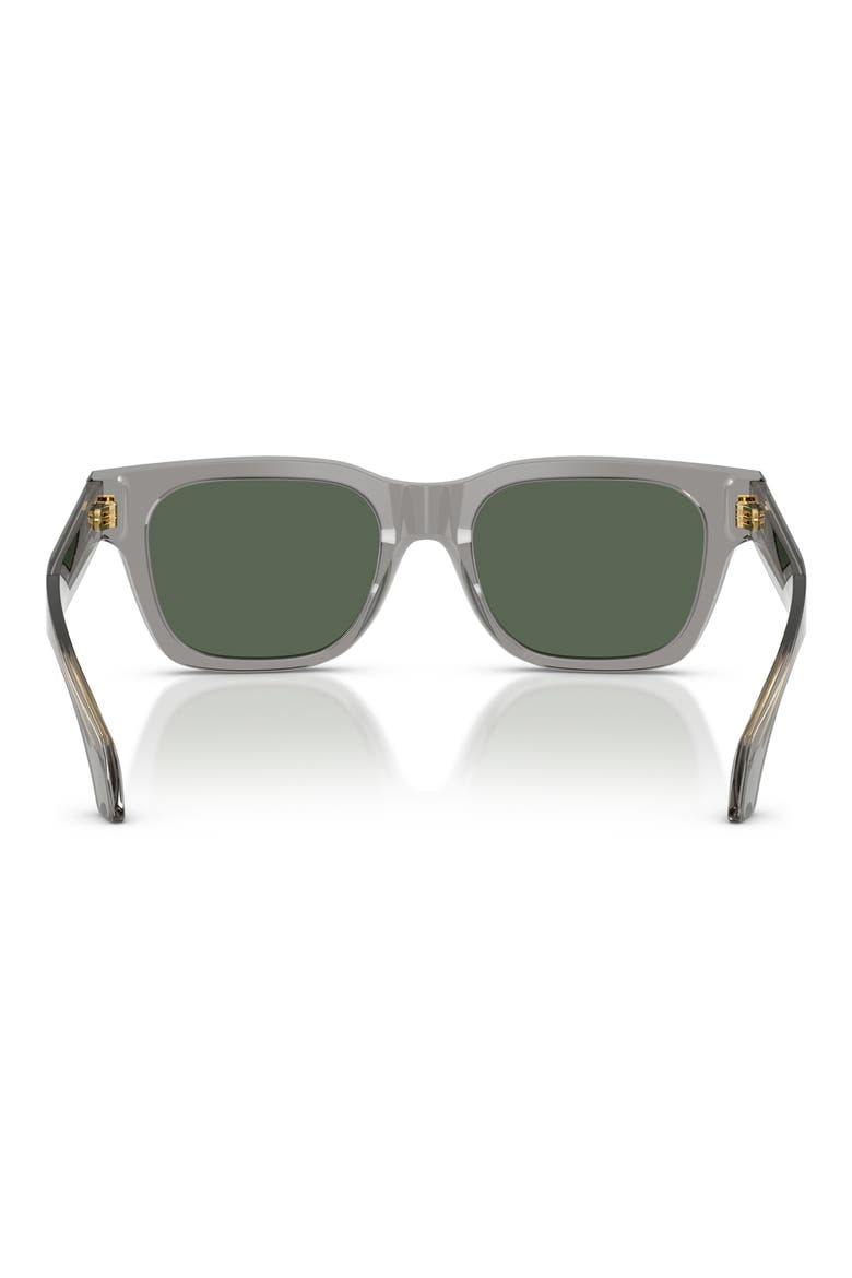 52mm Square Sunglasses, Alternate, color, TRANSPARENT GREY / DARK GREEN