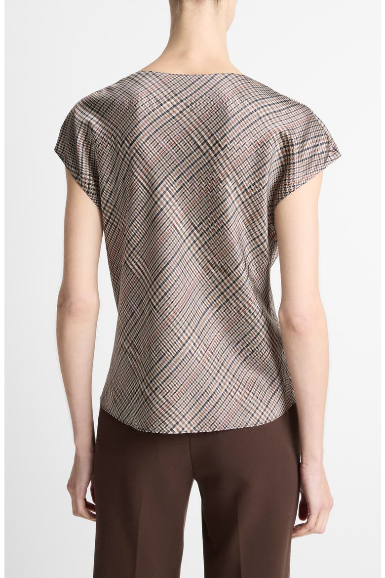 Pressed Plaid Cowl Neck Silk Top, Alternate, color, MULTI PLAID