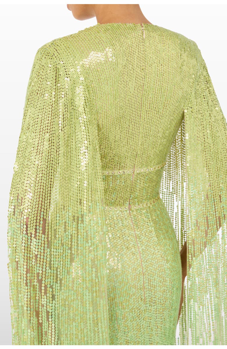 Jenny Packham Easy Breezy Sequin-Embellished Maxi Dress, Alternate, color, Illusion