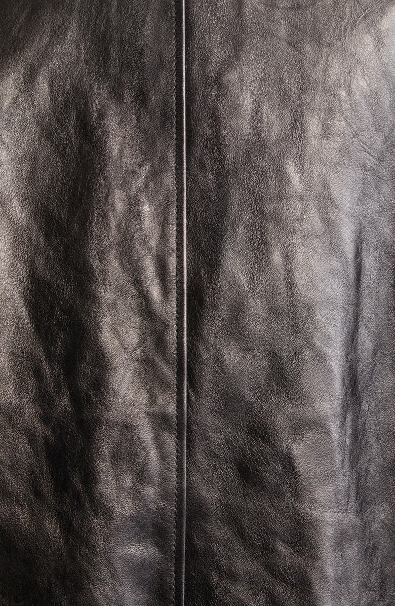 Michael Kors Collection Lambskin Leather Bomber Jacket, Alternate, color, Black