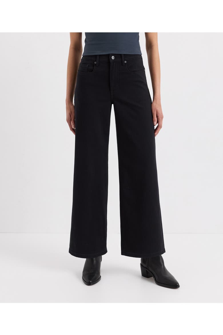 Organic Cotton All-Day Twill Wide Leg Pant, Main, color, Black