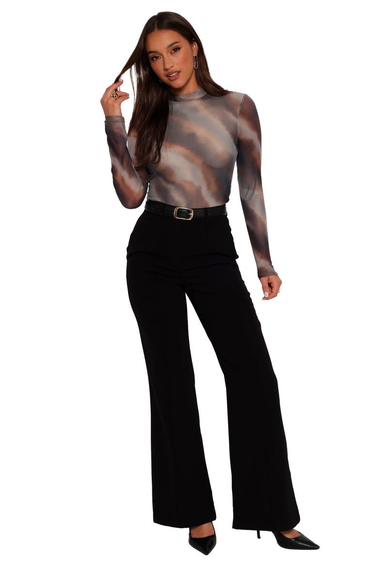 Zallocco Long Sleeve Mesh Top, Alternate, color, OMBRE STRIPE