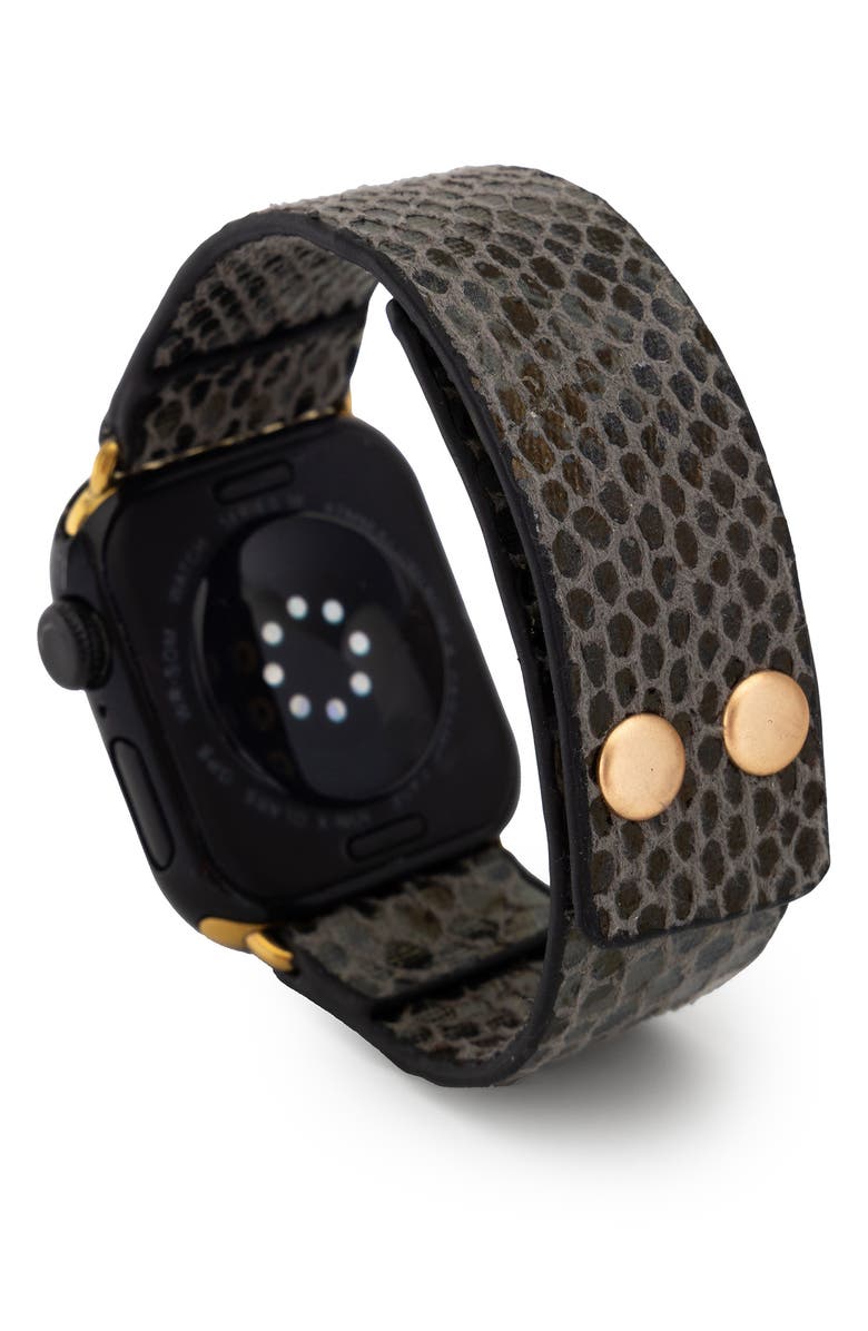 SAACHI Snakeskin Faux Leather Apple Watch<sup>®</sup> Watchband, Alternate, color, 