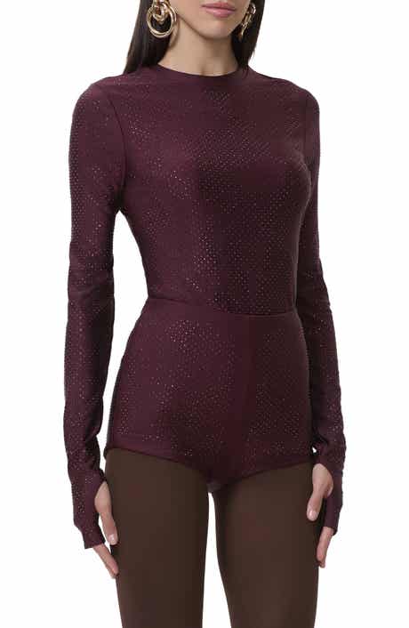 AFRM Kaylee Stud Accent Long Sleeve Mesh Top