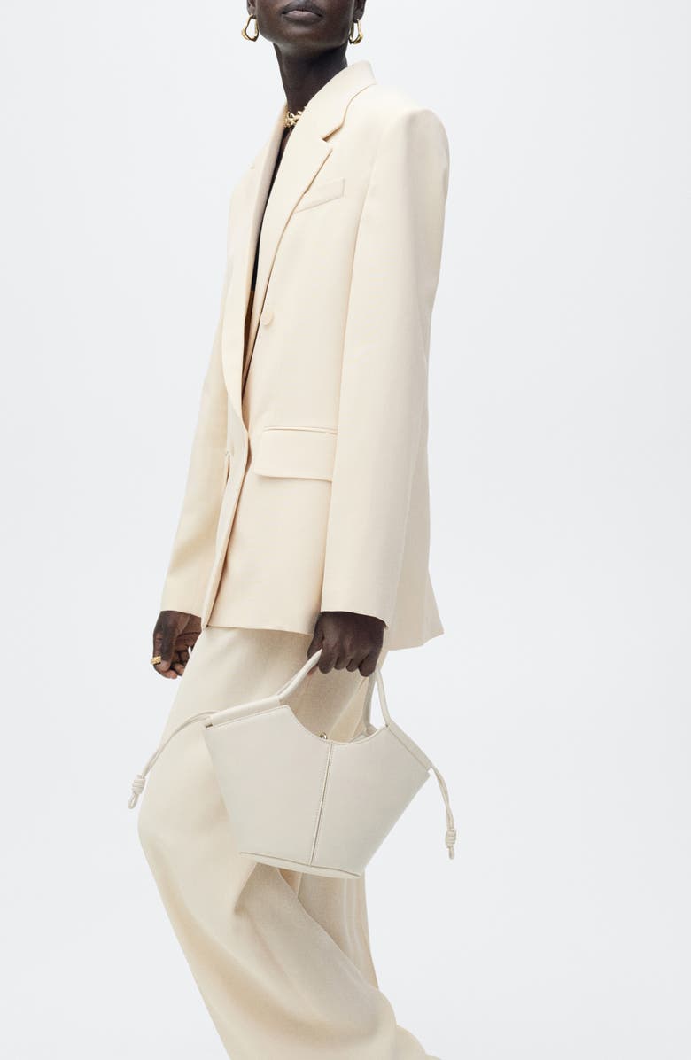 MANGO Suki Double Breasted Blazer, Alternate, color, Yellow