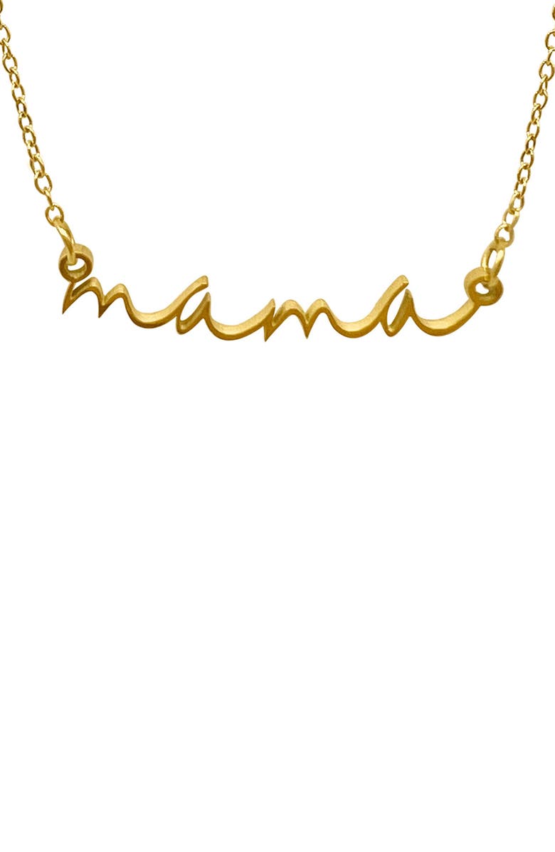 Adornia Water Resistant Cursive Mama Script Necklace, Alternate, color, Yellow