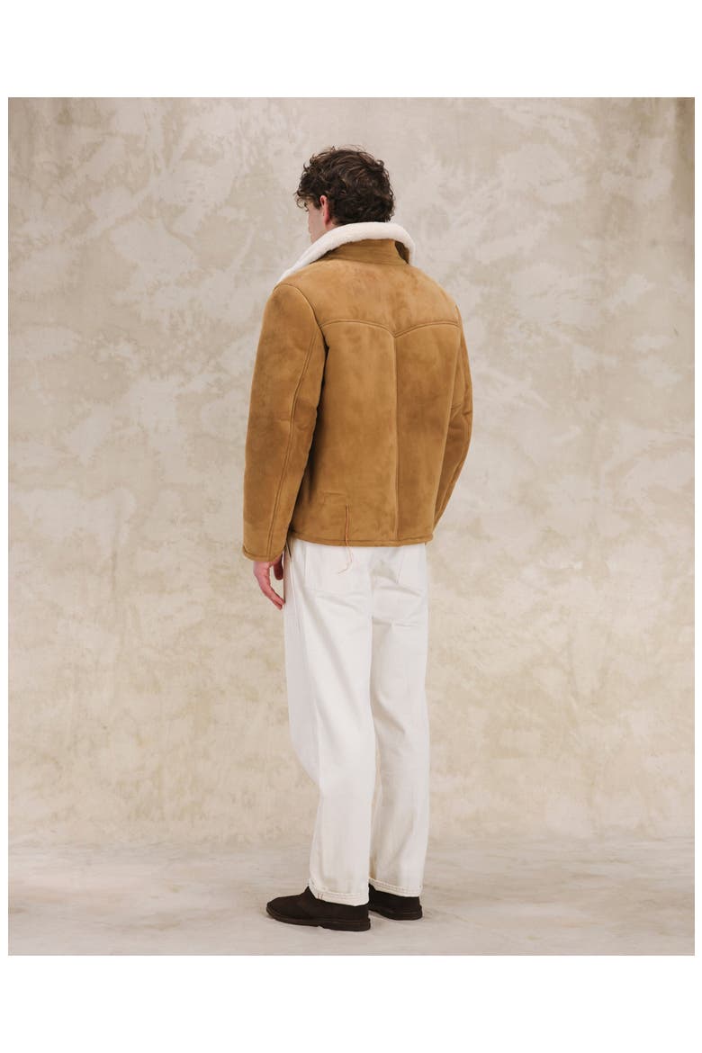 Short Shearling Jacket, Alternate, color, Camel