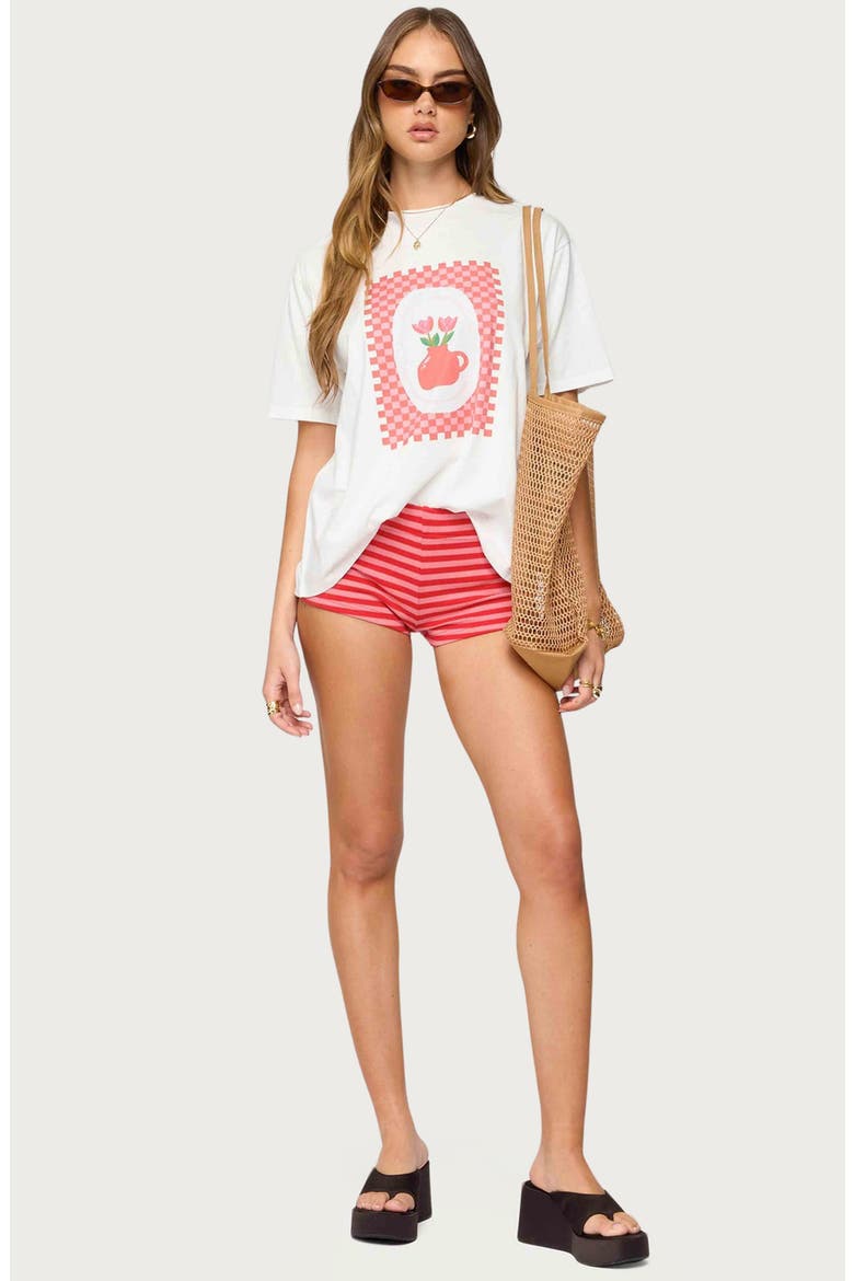 Flower Vase Oversize Graphic T-Shirt, Alternate, color, WHITE
