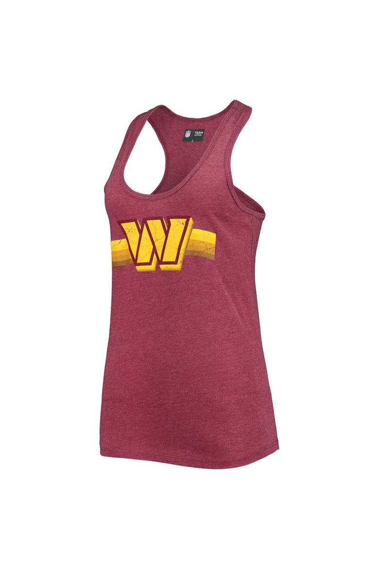 Women's New Era Burgundy Washington Commanders Scoop Neck Racerback Tank Top, Alternate, color, Burgundy