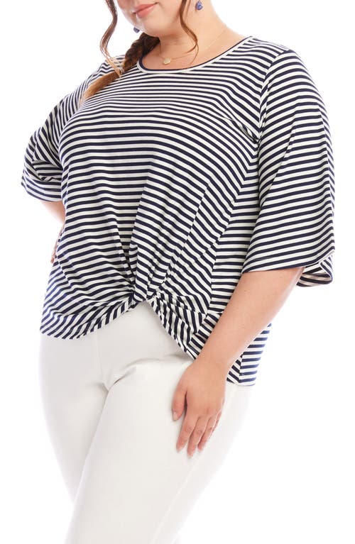 Karen Kane Stripe Front Twist Top In Stripe