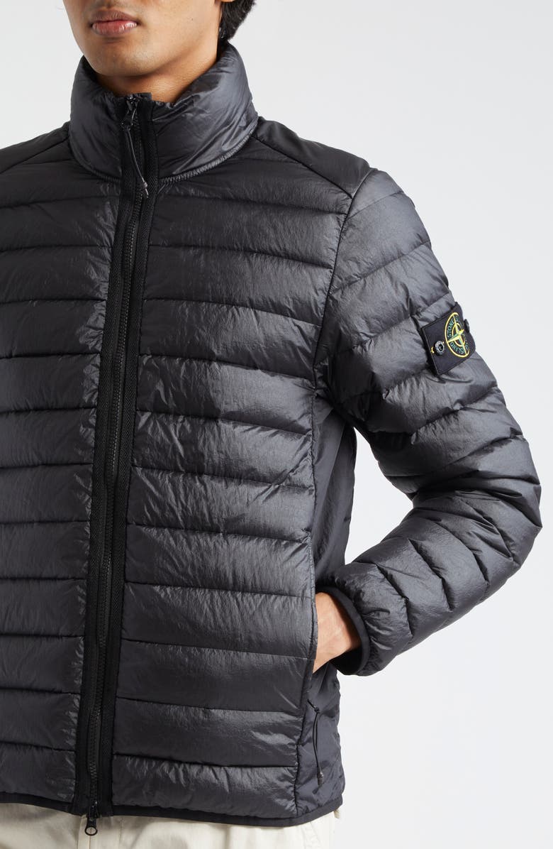 Stone Island Quiilted Nylon Down Puffer Jacket, Alternate, color, Black