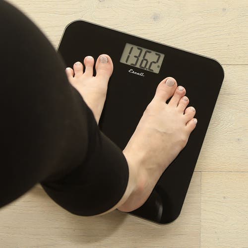 Escali Slim Glass Bathroom Scale In Black