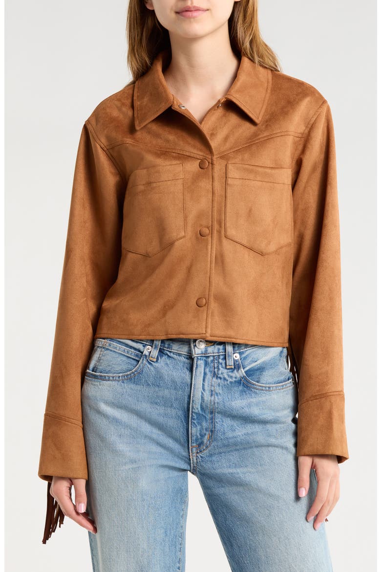 Cheyenne Fringe Faux Suede Jacket, Alternate, color, CHICORY COFFEE