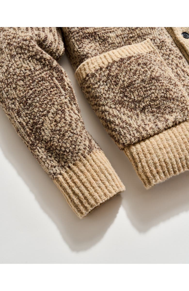 Billy Reid Flow Merino Wool Blend Jacquard Cardigan, Alternate, color, Brown Stone Multi