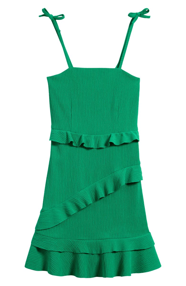 Ava & Yelly Kids' Ruffle Textured Knit Party Dress, Main, color, Kelly Green