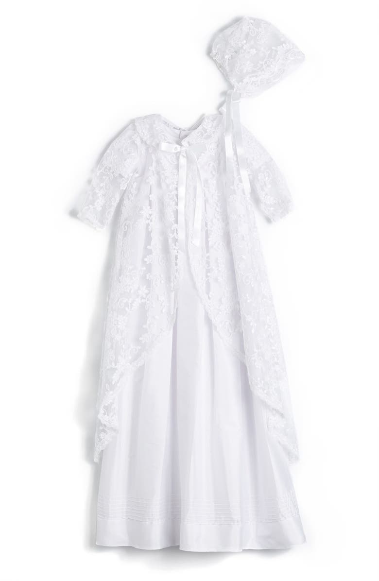 Isabel Garreton 'Renaissance' Christening Gown & Bonnet, Main, color, 