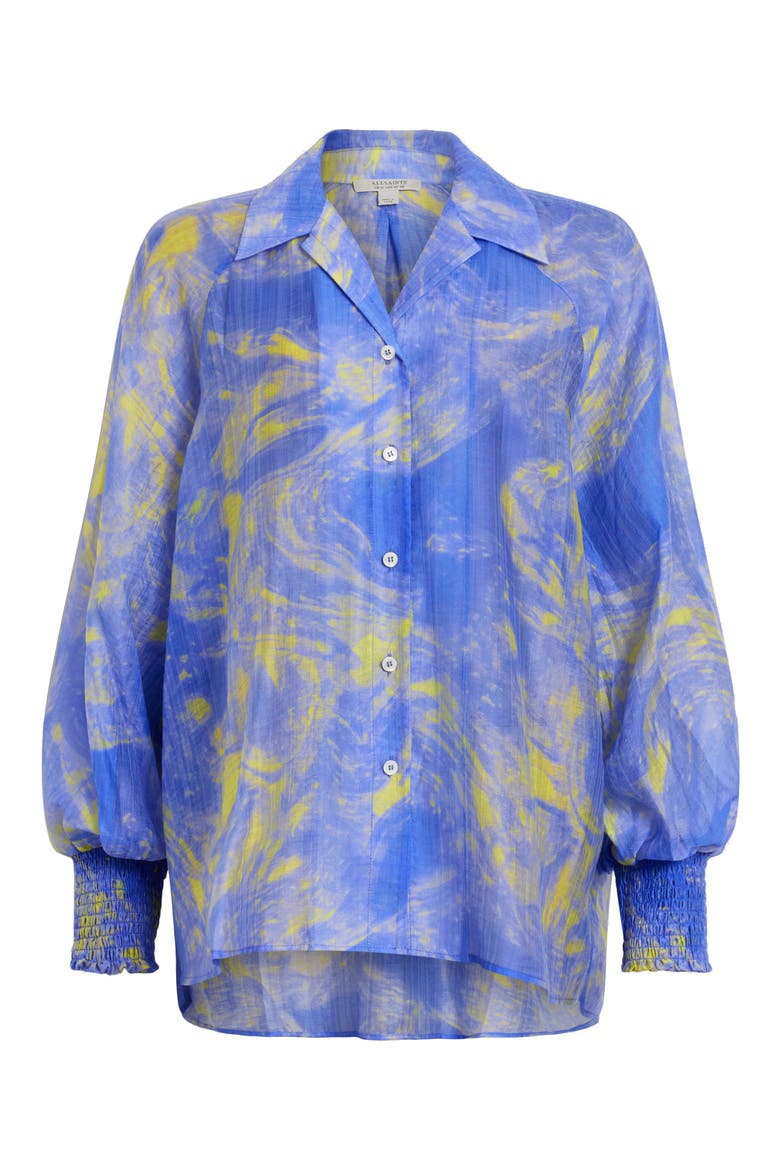 Isla Inspiral Button-Up Shirt, Alternate, color, ELECTRIC BLUE