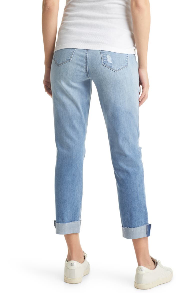 Roll Cuff Girlfriend Slim Maternity Jeans, Alternate, color, WALTER