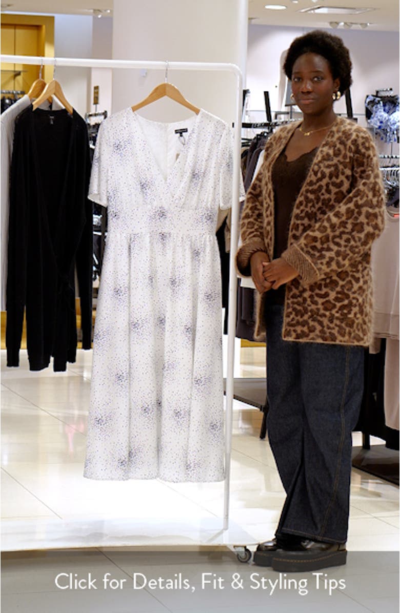 Dotted V-Neck Midi Dress, sales video thumbnail