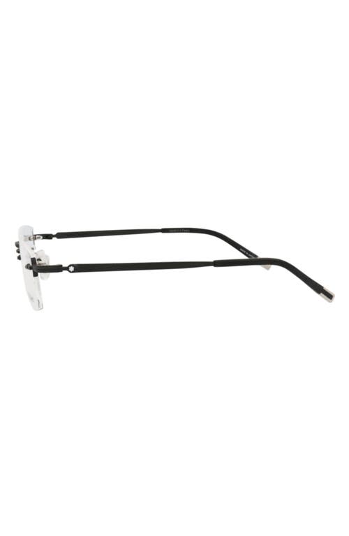 Montblanc 54mm Rimless Rectangular Optical Glasses In Multi