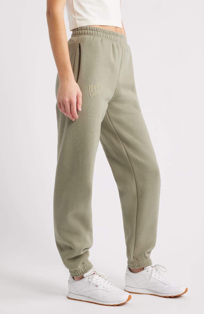 HAPPY CAMP3R Puff Series Core Logo Cotton Blend Joggers, Alternate, color, Dusty Olive