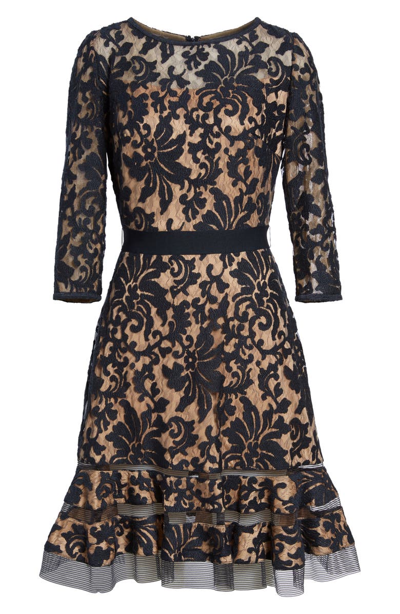 Tadashi Shoji Lace Overlay Dress, Main, color, 