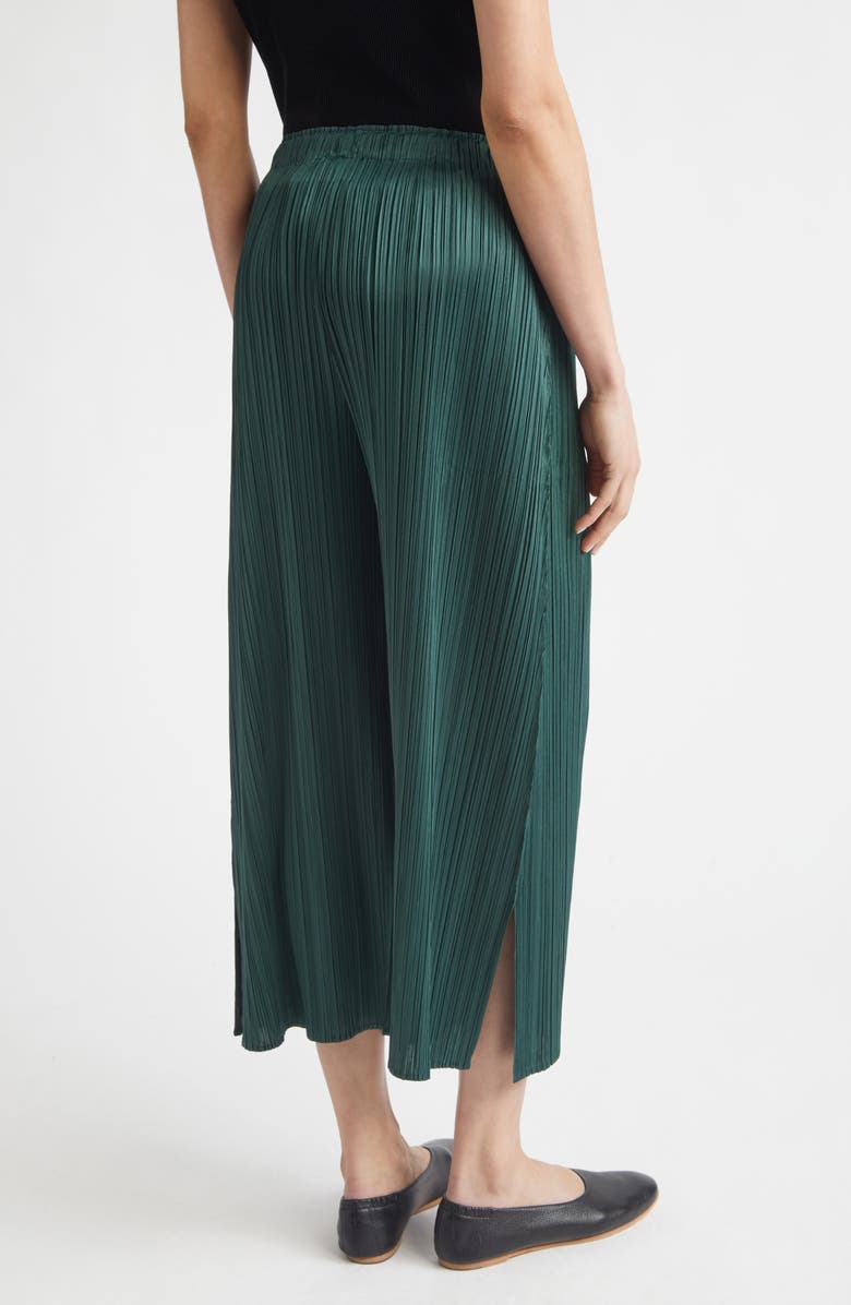 Pleats Please Issey Miyake Monthly Colors March Pleated Crop Straight Leg Pants, Alternate, color, Dark Green