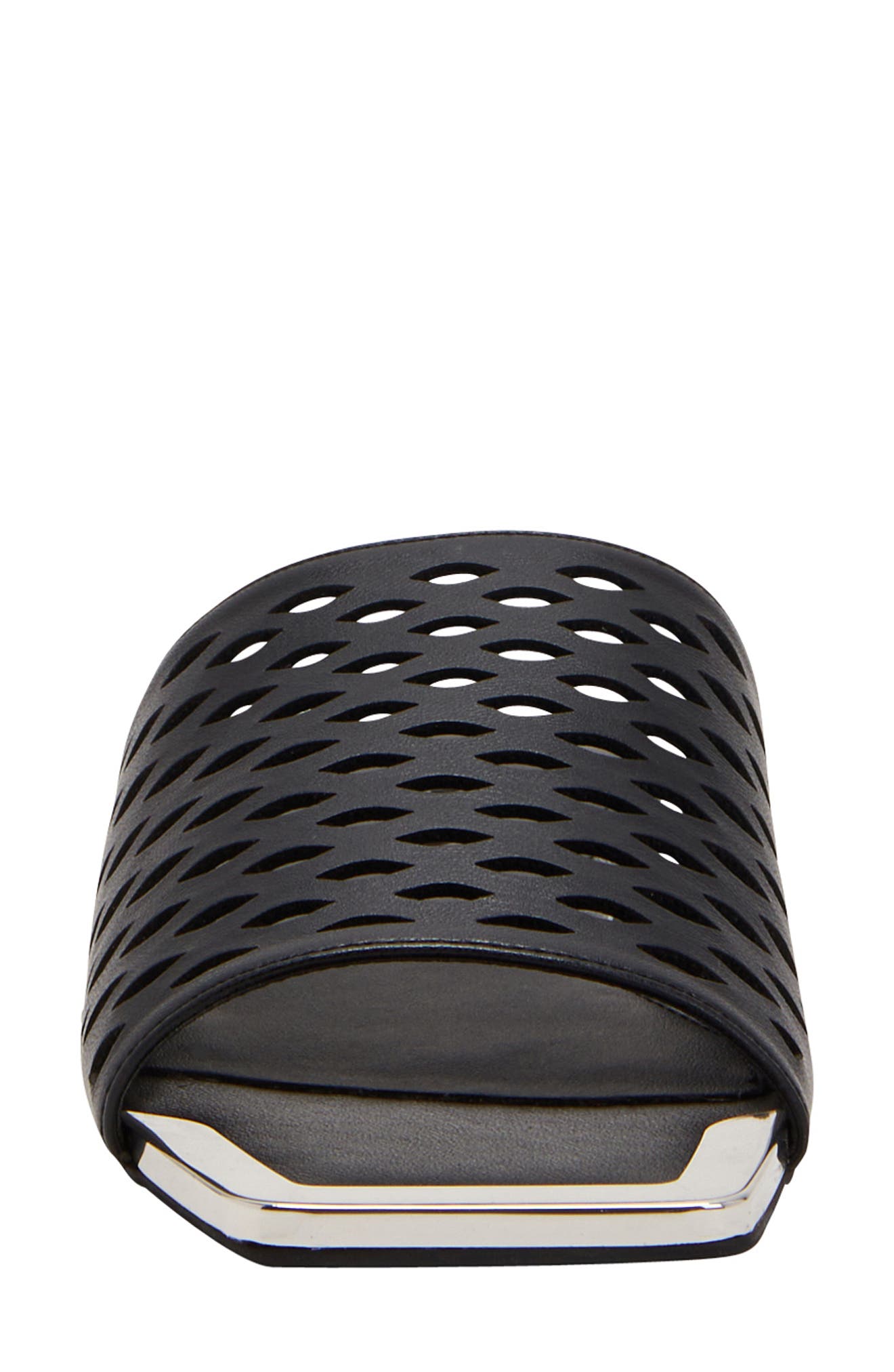 The Caught Up Cutout Slide Sandal, Alternate, color, BLACK