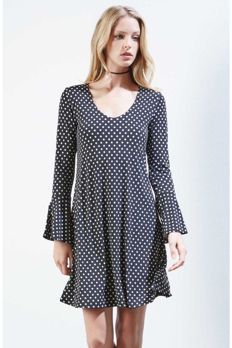 Polka Dot A-Line Dress, Alternate, color, DOTTED