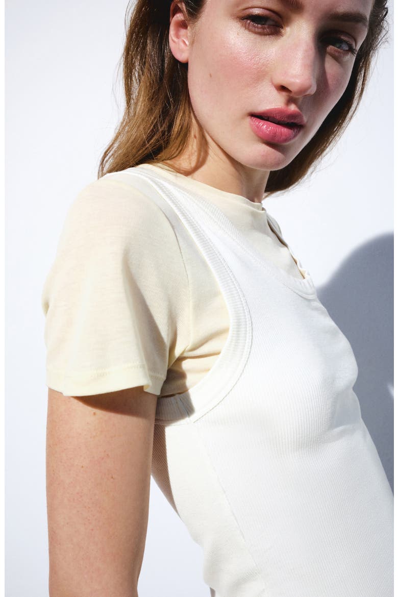 Layered T-Shirt, Alternate, color, OFF WHITE