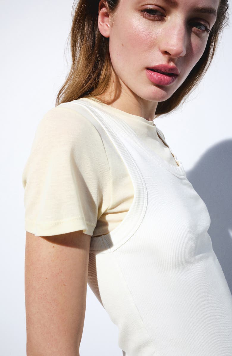 MANGO Layered T-Shirt, Alternate, color, Off White